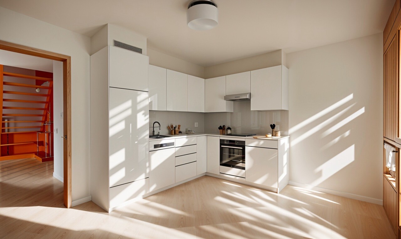 cuisine avec hotte, plans de travail, four, dosseret, et backsplash