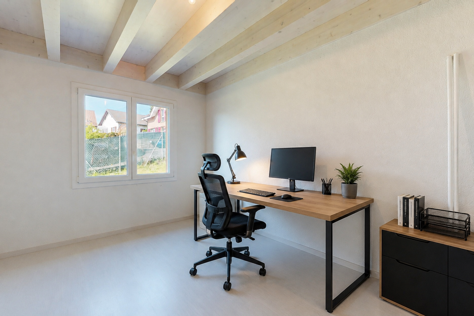 bureau avec inside property, cloison sèche, drywall, lumière naturelle, et natural light