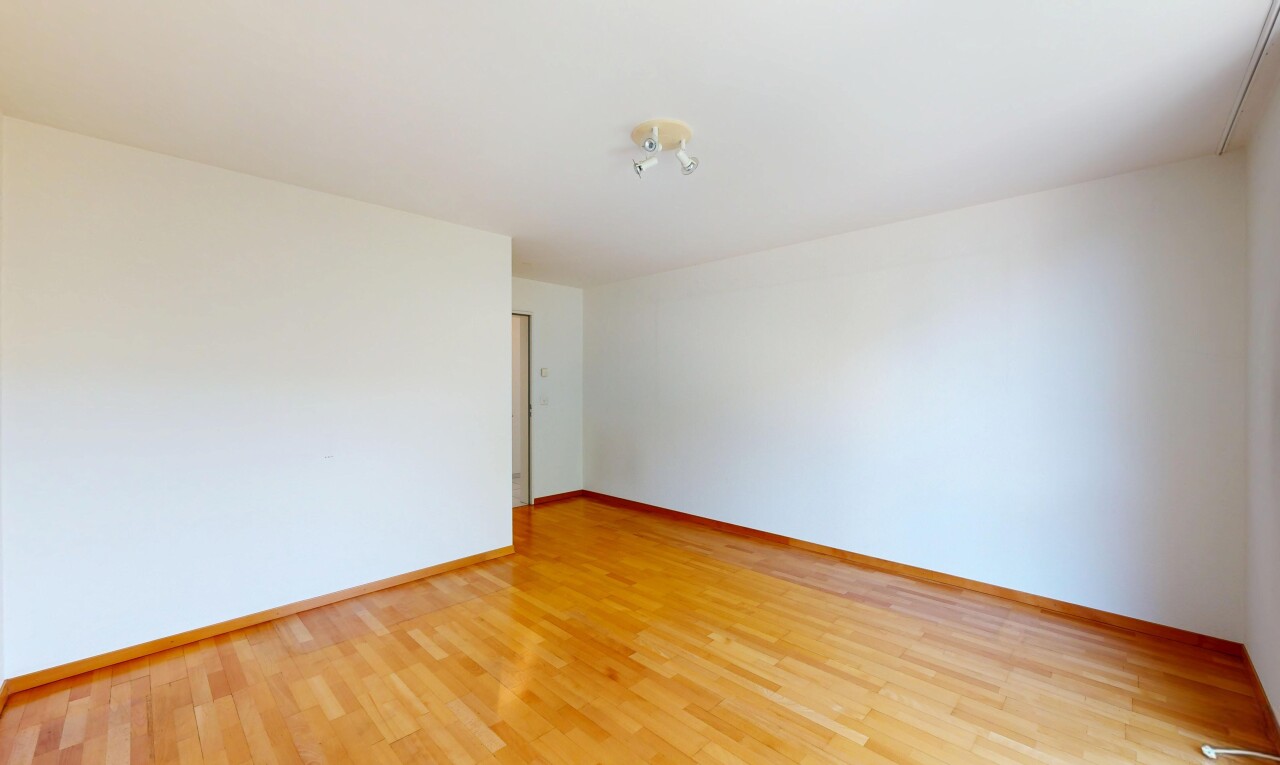 leerer raum mit wood finish floor, holzfußboden, drywall, gipskartonwand, und baseboards wall