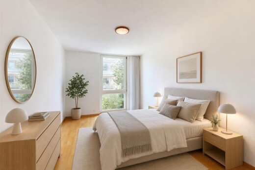 leerer raum mit wood finish floor, holzfußboden, drywall, gipskartonwand, und natürliches licht
