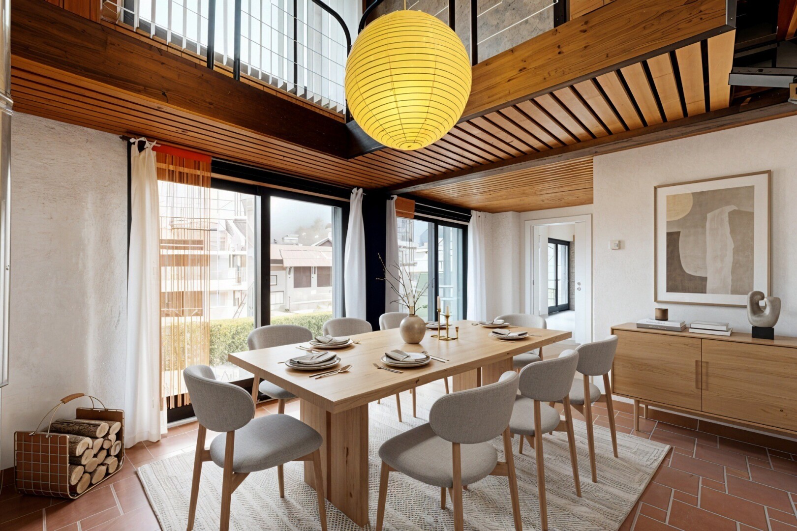 esszimmer mit inside property, natural light, natürliches licht, fernseher, und drywall