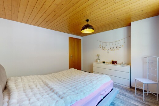 zimmer / schlafzimmer mit wood ceiling, holzdecke, drywall, gipskartonwand, und inside property