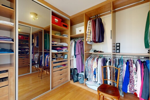 spacious closet with wood finished floors