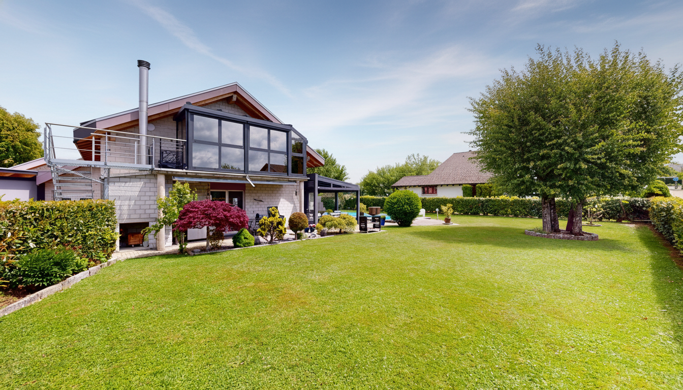 jardin avec day time, from property, et pelouse