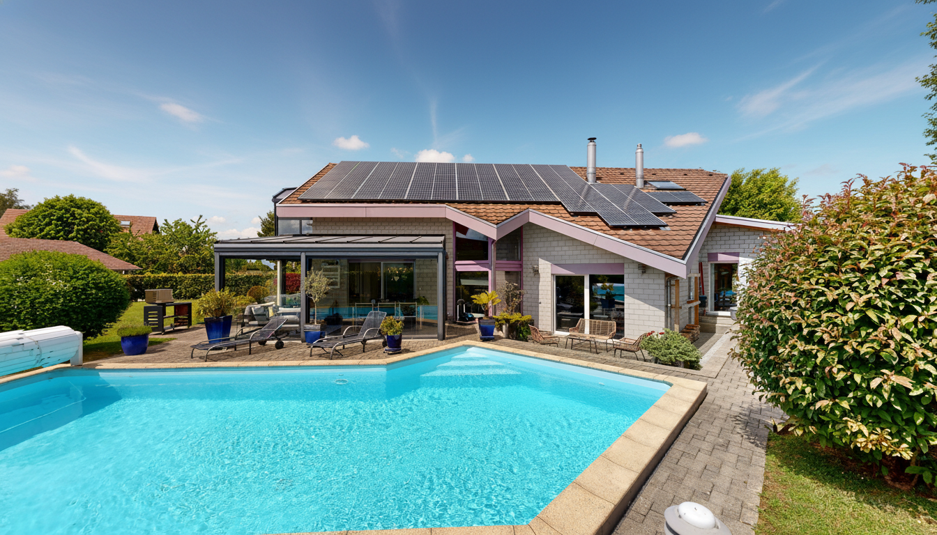 piscine avec piscine, day time, terrasse, et from property