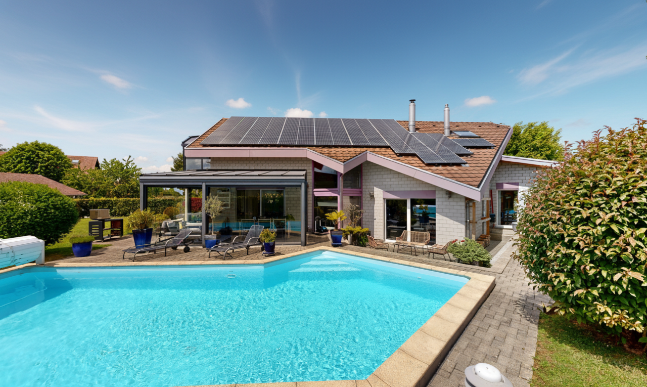 piscine avec piscine, day time, terrasse, et from property