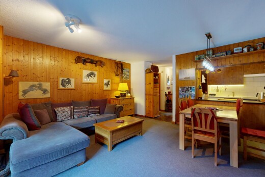salon / salle à manger avec mur en bois, wood wall, inside property, moquette, et carpet