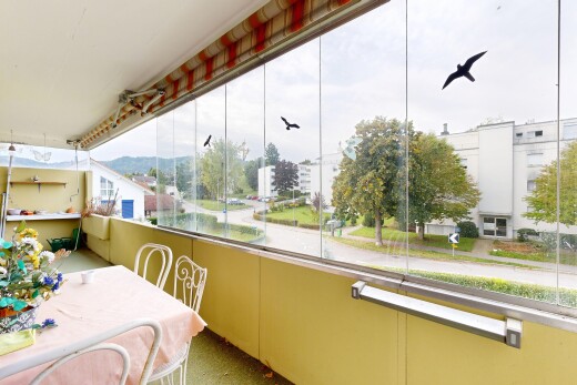 balkon mit balkon, overcast, from property, und wintergarten