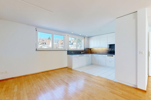 küche mit light floor, drywall, gipskartonwand, natural light, und natürliches licht