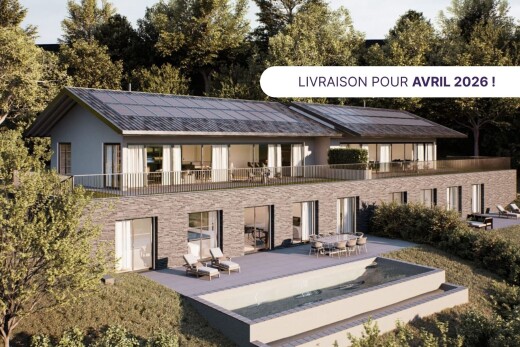 außenansicht mit terrasse, property visible, solaranlage, und rendered