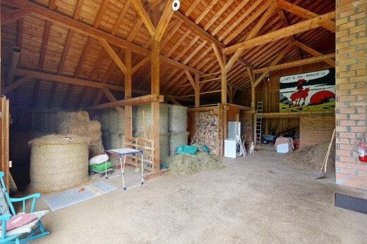 espace intérieur avec écurie et animal