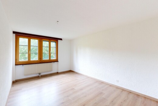pièce vide avec sol en finition bois, wood finish floor, lumière naturelle, natural light, et radiateur