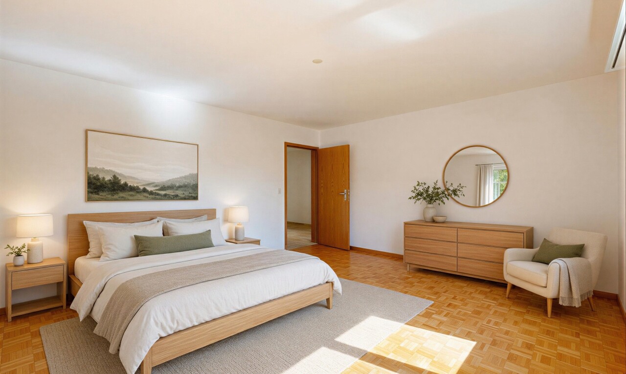 room featuring parquet flooring and baseboards