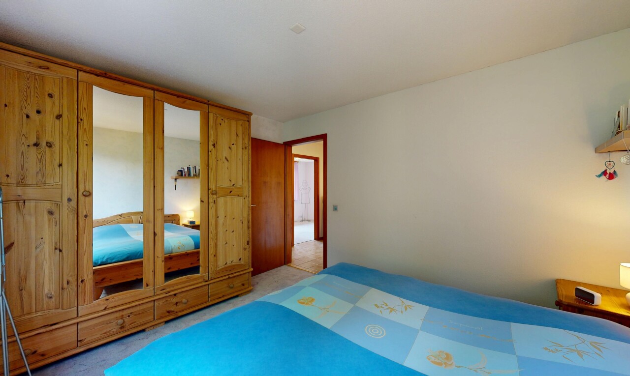room / bedroom with light carpet