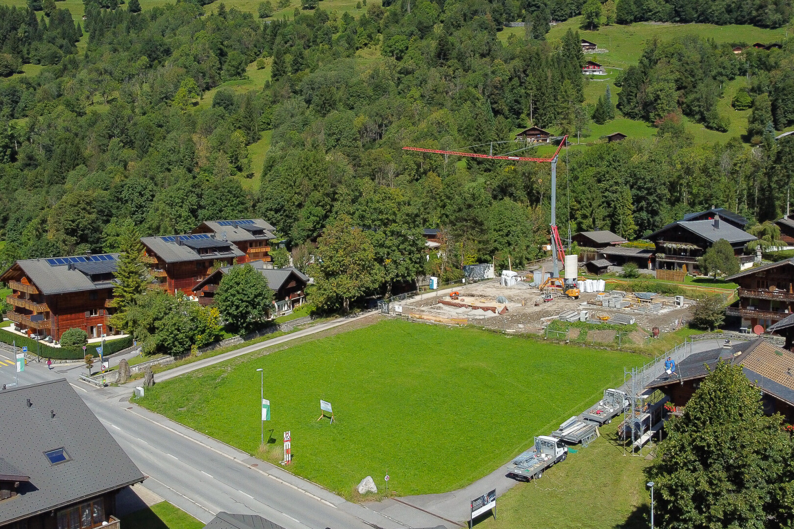 view of property with a forest view