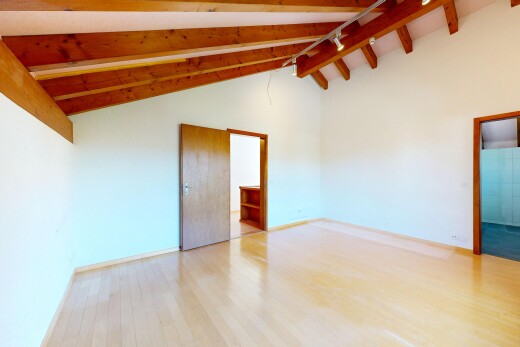 empty room featuring vaulted ceiling and light wood-style floors