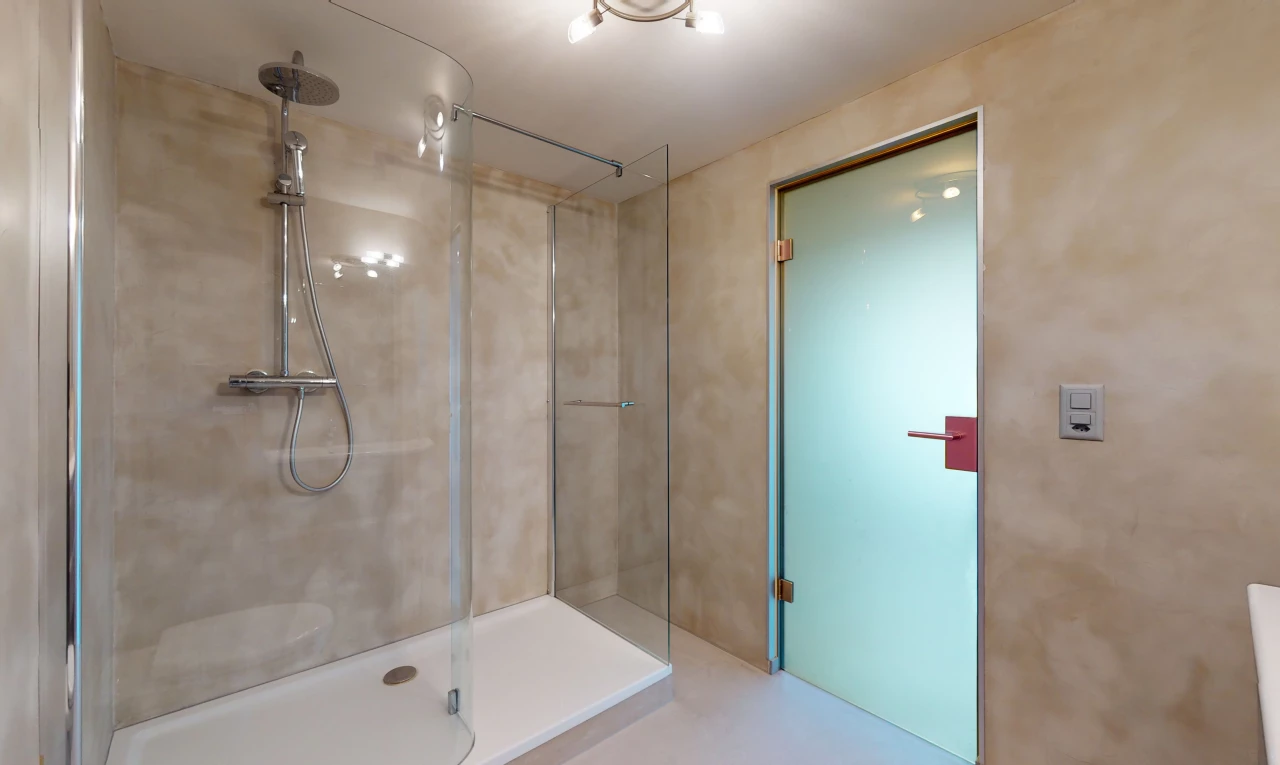 salle de bains avec douche
