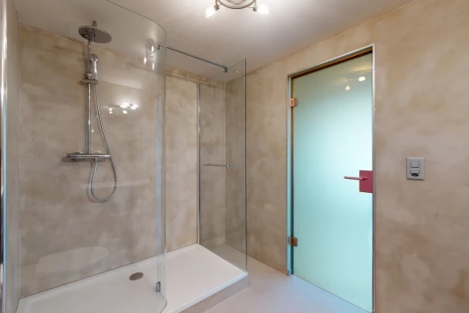 salle de bains avec douche