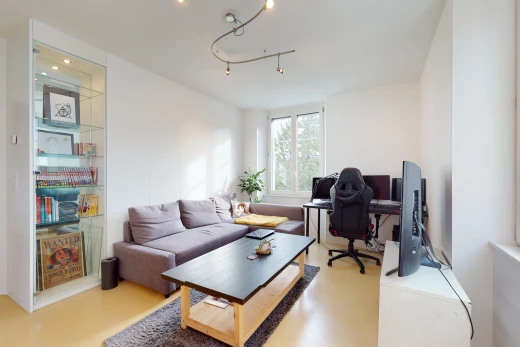 bureau avec lumière naturelle et télévision