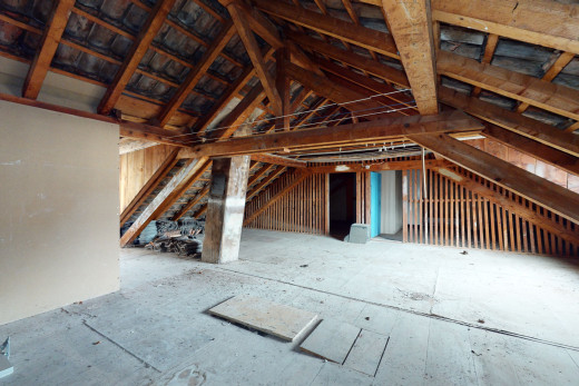 sicht auf den dachboden