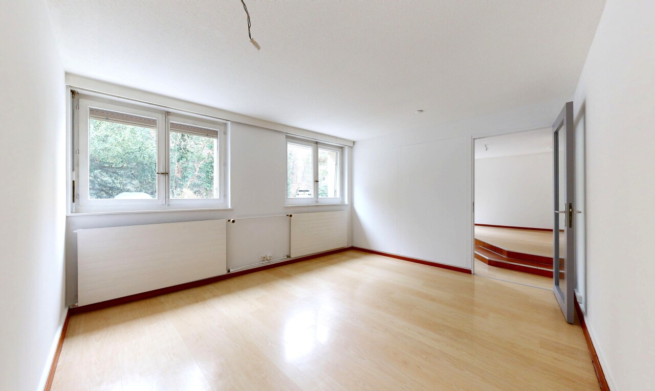 pièce vide avec lumière naturelle, natural light, inside property, sol en finition bois, et wood finish floor