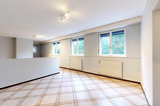 pièce vide avec lumière naturelle, natural light, radiateur, cloison sèche, et drywall