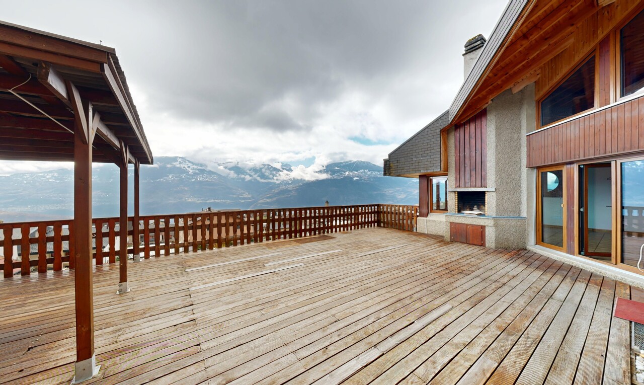 terrasse mit deck, from property, mountain view, und blick auf die berge