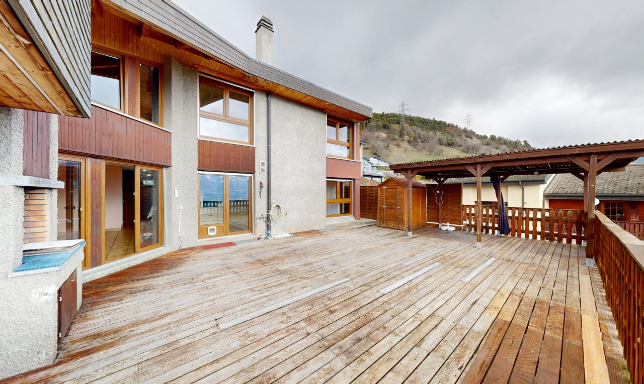 terrasse mit deck und overcast