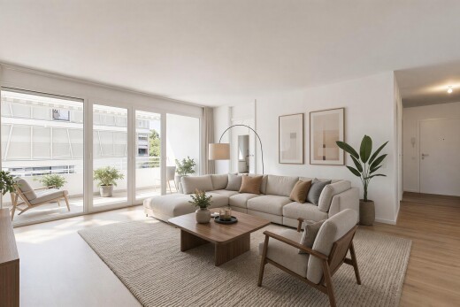 salon avec cloison sèche, drywall, sol en finition bois, wood finish floor, et inside property