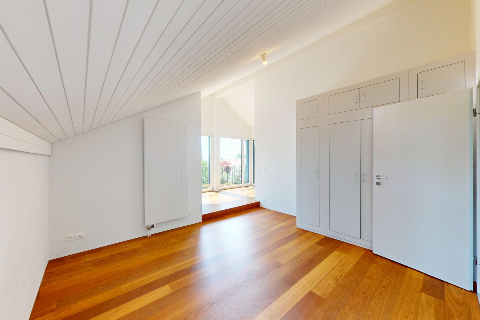 pièce vide avec lumière naturelle, natural light, sol en finition bois, wood finish floor, et inside property