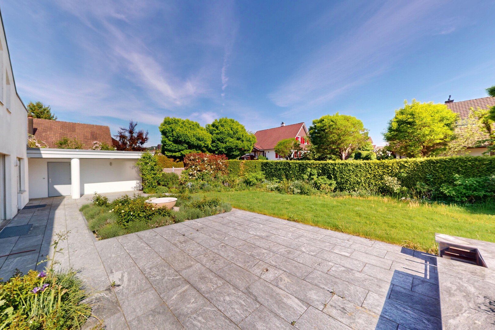 terrasse avec terrasse, day time, pelouse, et from property