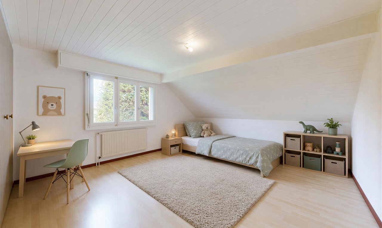 pièce vide avec wood finish floor, sol en finition bois, day time, radiateur, et inside property