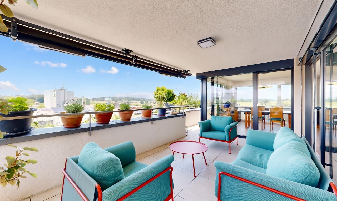 terrasse avec espace de vie extérieur, from property, day time, et terrasse