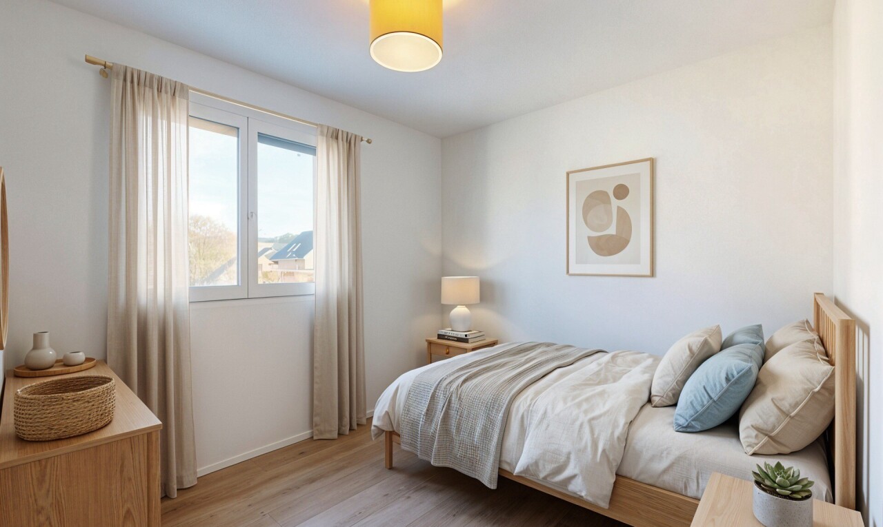 room / bedroom featuring light wood-style flooring and baseboards