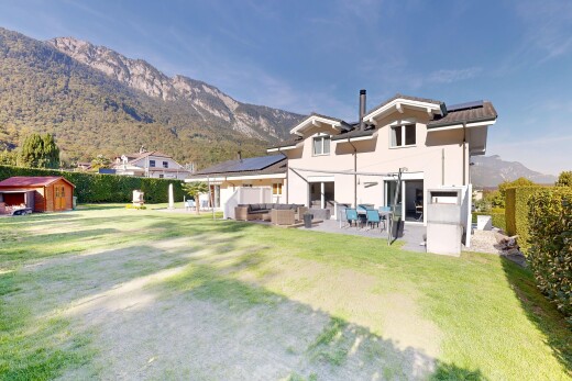 außenansicht mit blick auf die berge, mountain view, terrasse, schuppen, und außenansicht