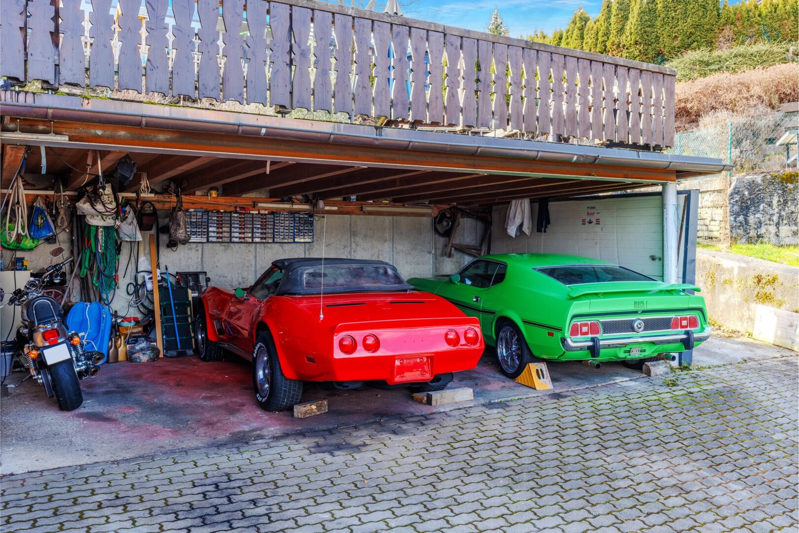 parken mit day time und carport