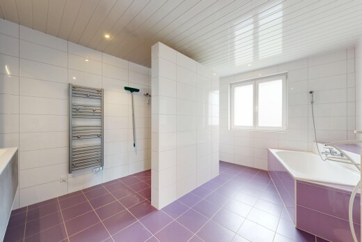 bad mit fliesenwand, tile wall, bad, komplettes badezimmer, und natural light