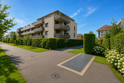 extérieur du bâtiment avec apartment complex view, vue sur le complexe d'appartements, et day time