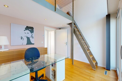 office area featuring light wood finished floors