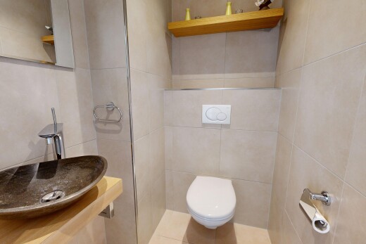 half bathroom featuring vanity