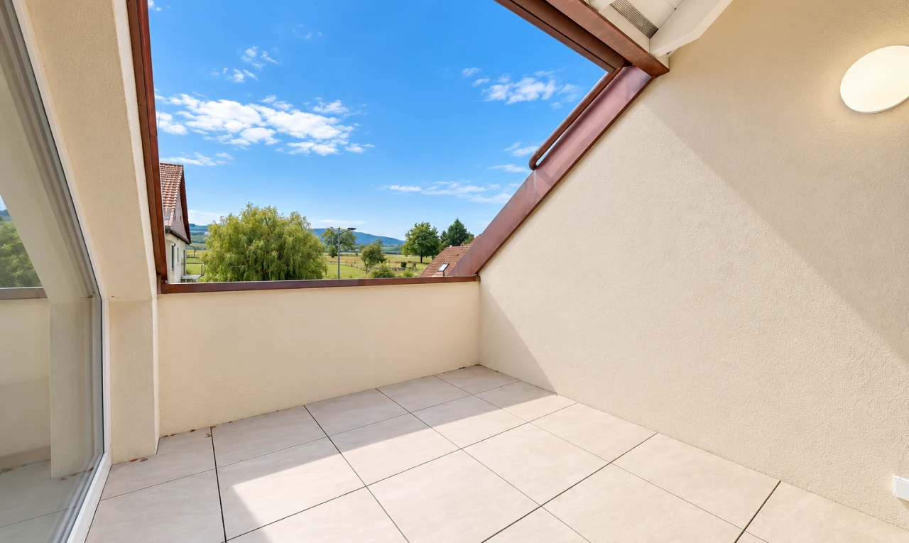 terrasse mit day time, view focus, und balkon