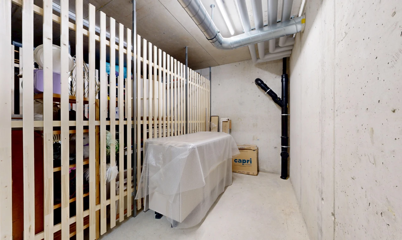 wäschekammer mit concrete floor, betonboden, inside property, concrete wall, und betonmauer
