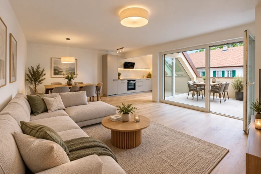 leerer raum mit pendelleuchte, außenzugang, drywall, gipskartonwand, und wood finish floor