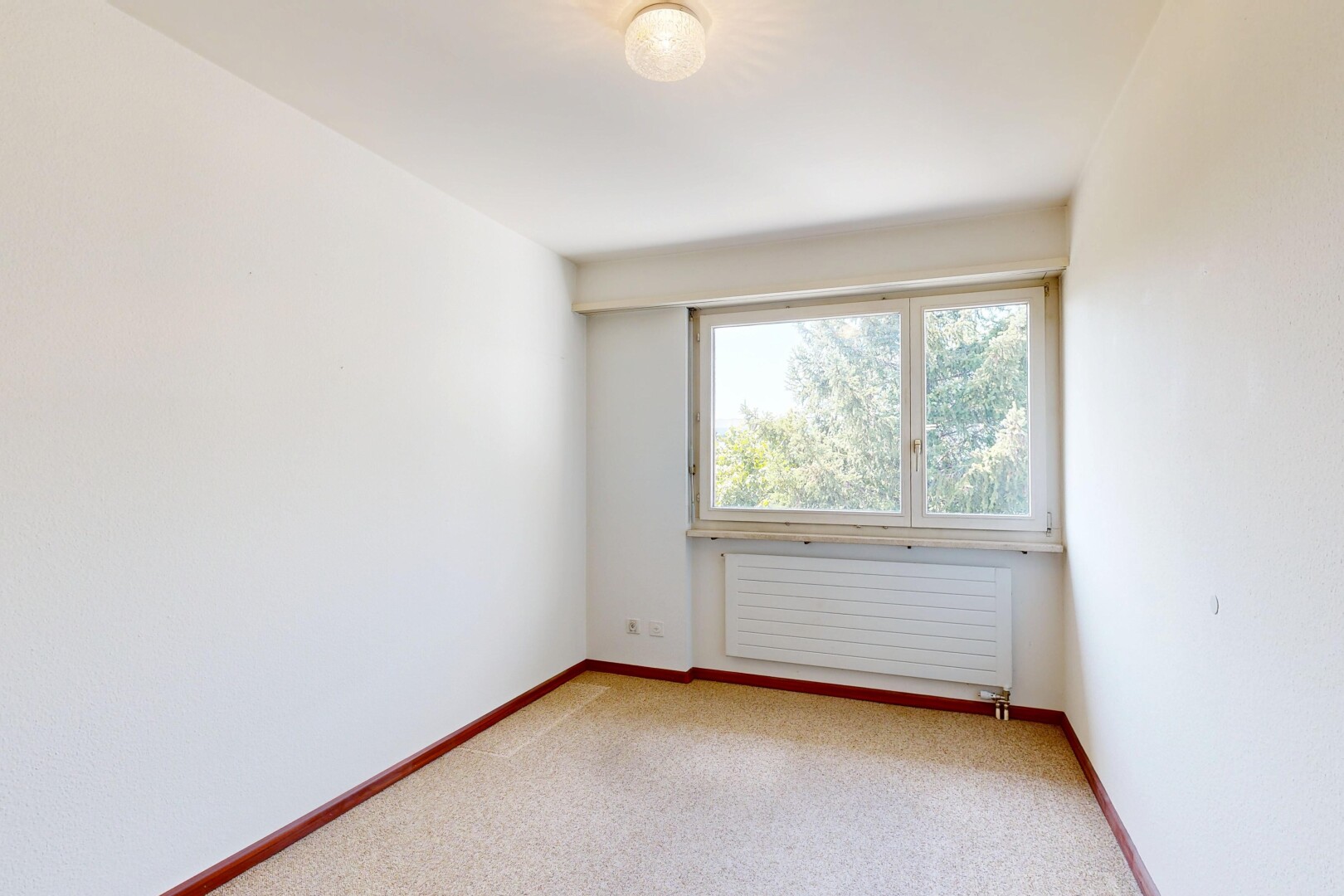 leerer raum mit kühler, teppich, carpet, sockelleisten, und baseboards wall