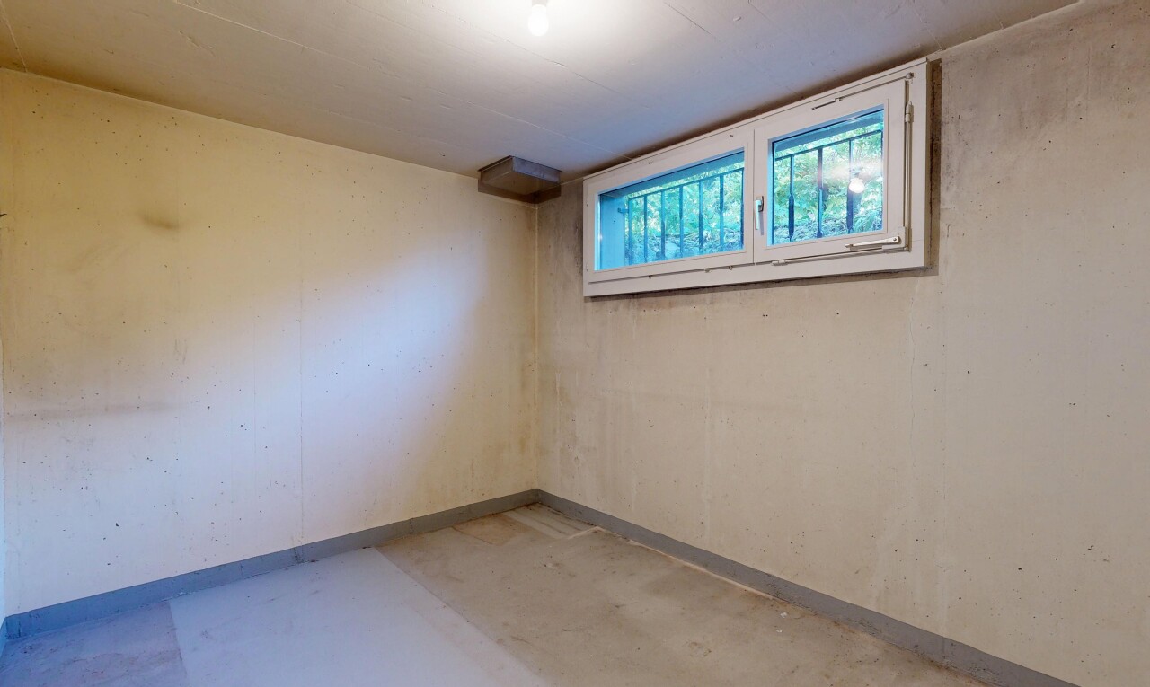leerer raum mit keller, sockelleisten, baseboards wall, niedrige decke, und low ceiling