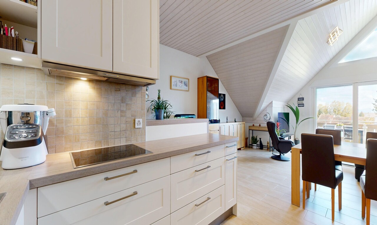 kitchen featuring white cabinetry, black electric cooktop, light wood-type flooring, backsplash, and a vaulted wood ceiling