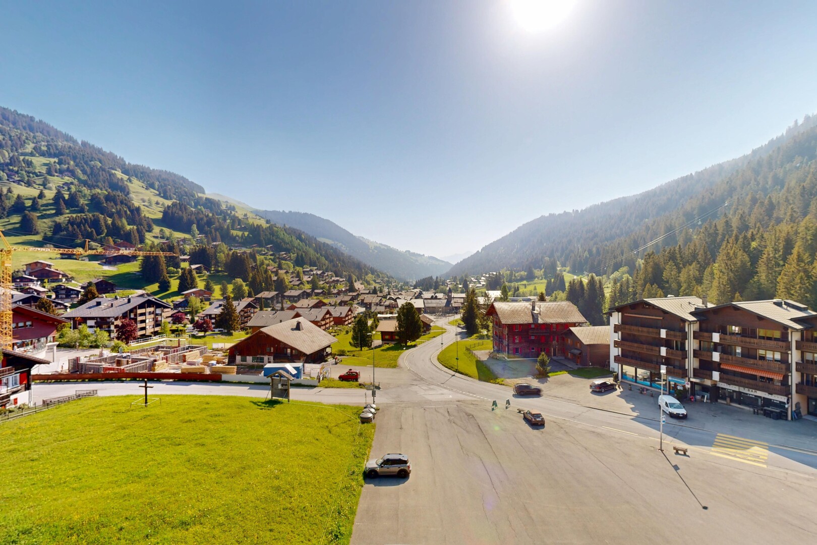 view of mountain background with nearby suburban area