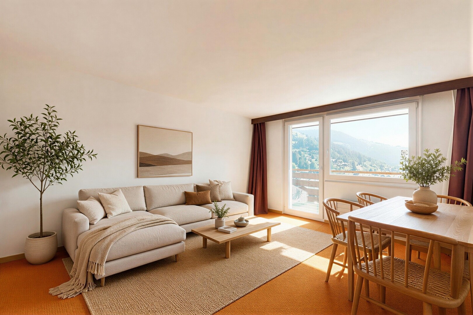room / bedroom with light carpet
