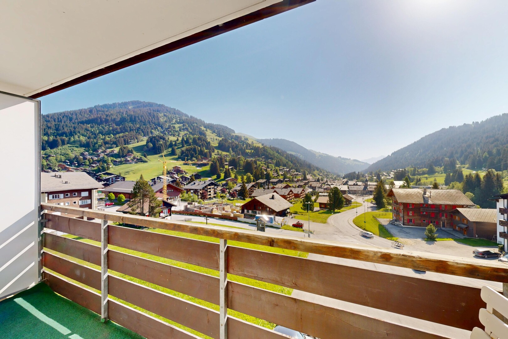 balcony with a mountain view