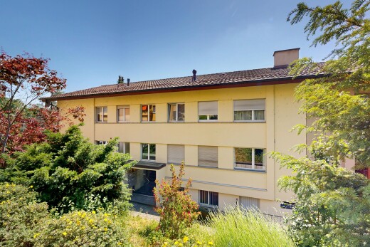 außenansicht mit apartment complex view, stuckverkleidung, day time, und from community